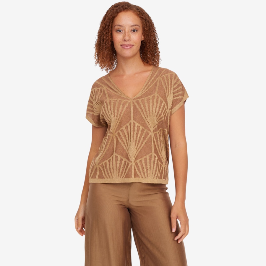 Image 119859_TRUGD.jpg, Product 119-859 / Price $109.99, Aggel Lurex-Lyocell Short Sleeved Blouse from Aggel on TSC.ca's Fashion department