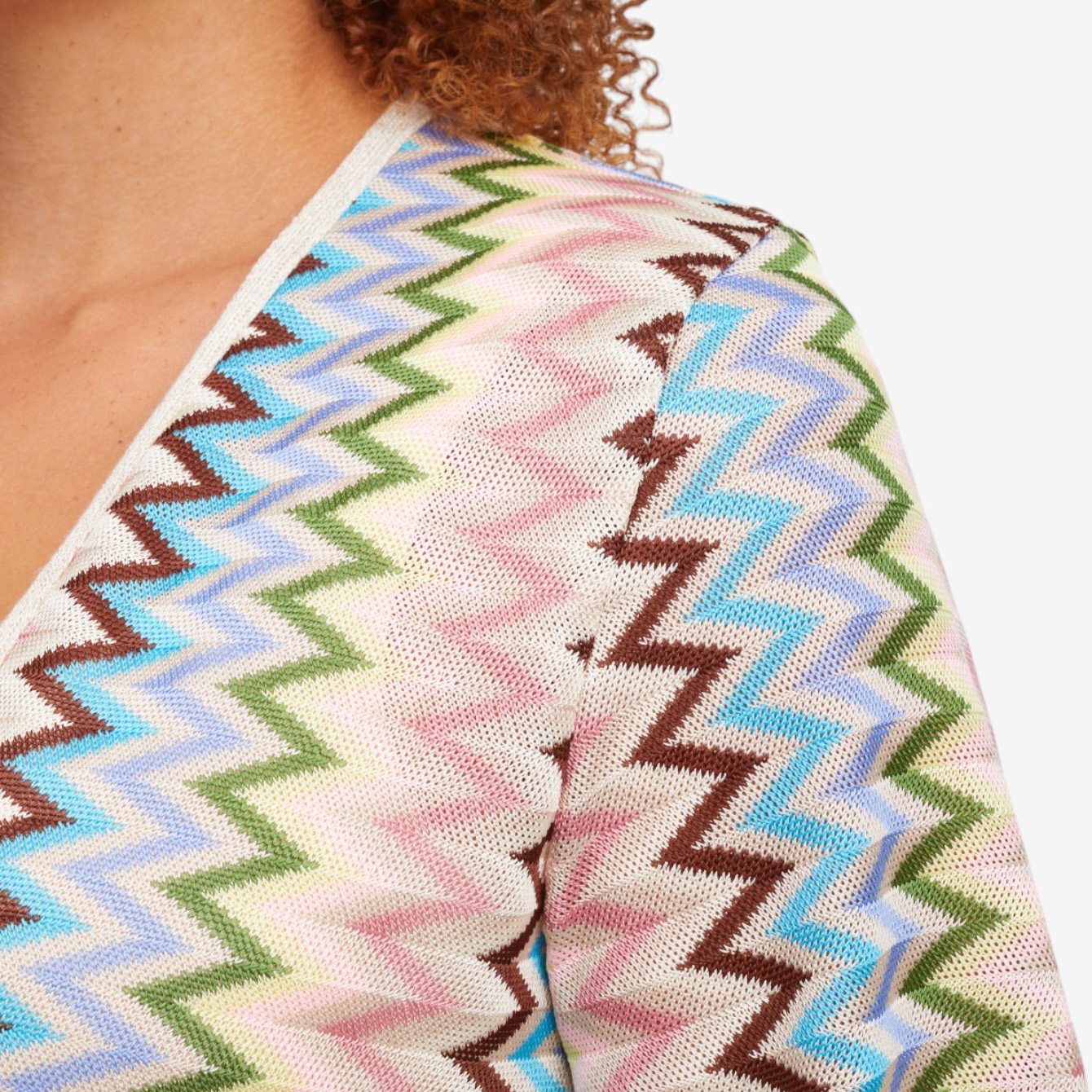 Aggel Zig Zag Kimono with Knitted Details - TSC.ca