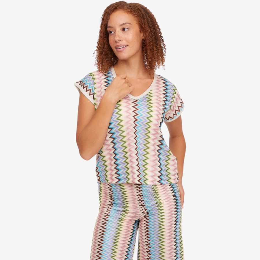 Image 119862_MTI.jpg, Product 119-862 / Price $94.99, Aggel Zig Zag Blouse with Knitted Details from Aggel on TSC.ca's Fashion department