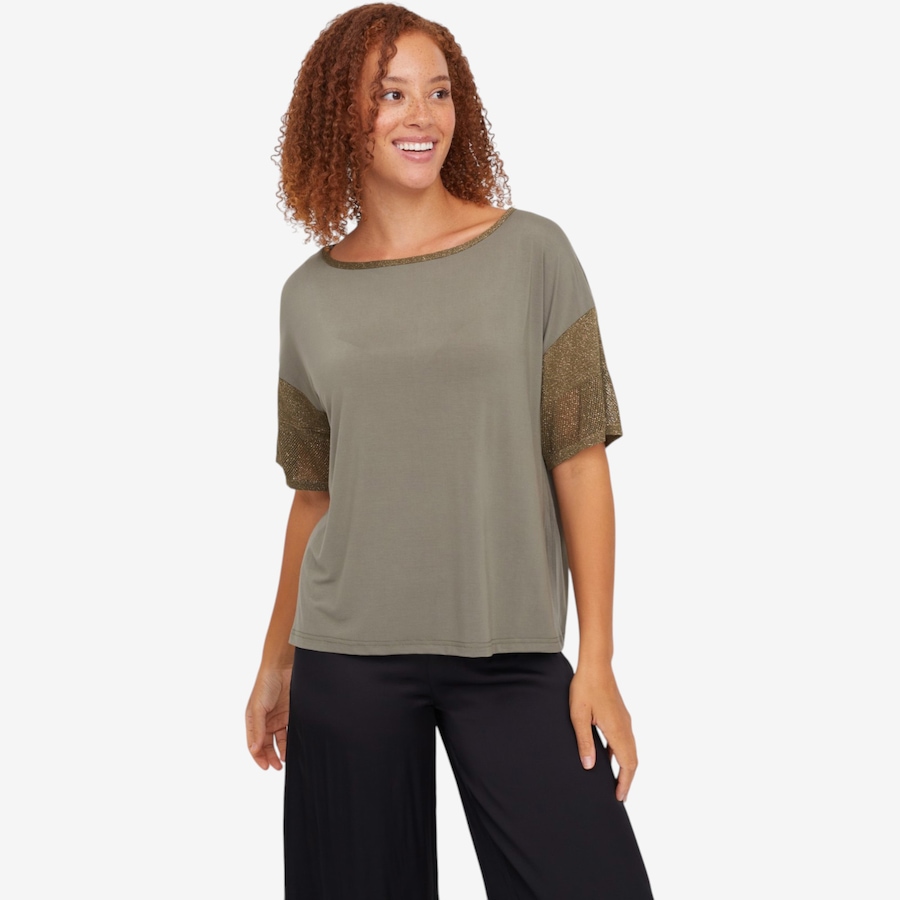 Image 119865_KHA.jpg, Product 119-865 / Price $99.99, Aggel Jersey Blouse with Knitted Details from Aggel on TSC.ca's Fashion department