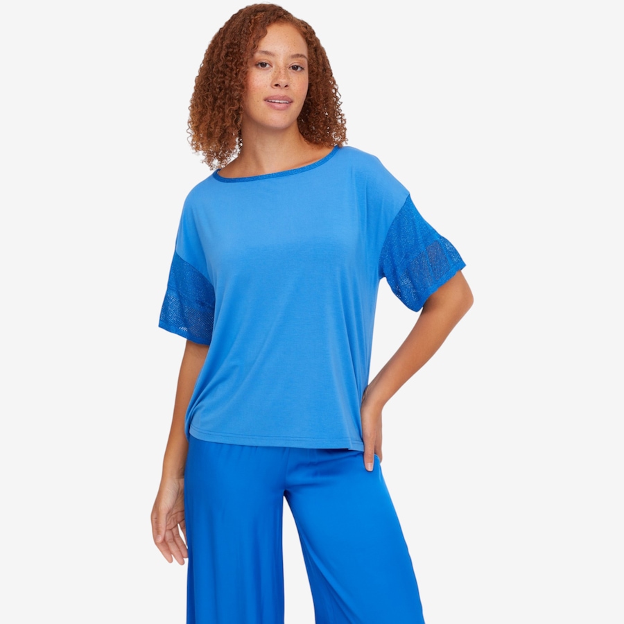 Image 119865_OCN.jpg, Product 119-865 / Price $99.99, Aggel Jersey Blouse with Knitted Details from Aggel on TSC.ca's Fashion department
