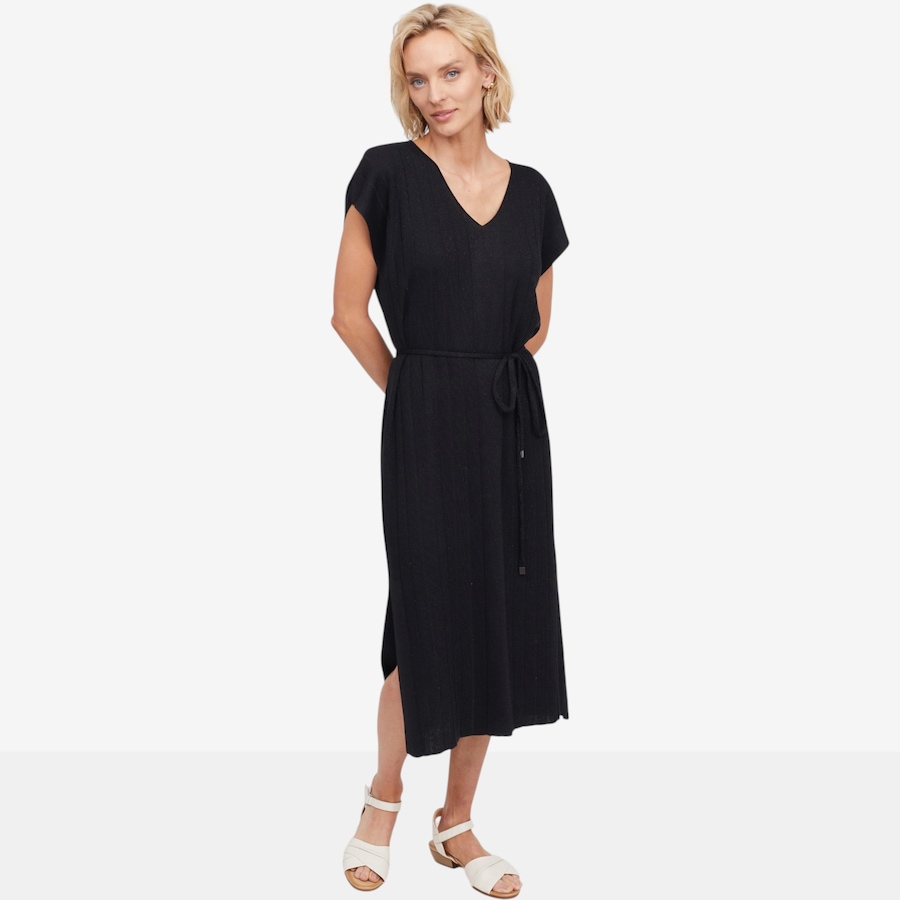 Image 119870_BLK.jpg, Product 119-870 / Price $169.99, Aggel Lurex V-Neck Midi Knitted Dress from Aggel on TSC.ca's Fashion department