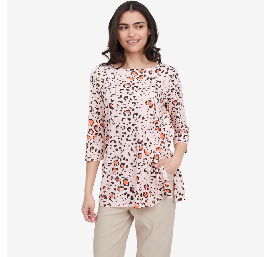 Image 119874_REM.jpg, Product 119-874 / Price $44.99, Kim & Co. Brazil Knit 3/4 Sleeve Tunic with Slits from Kim & Co. on TSC.ca's Fashion department