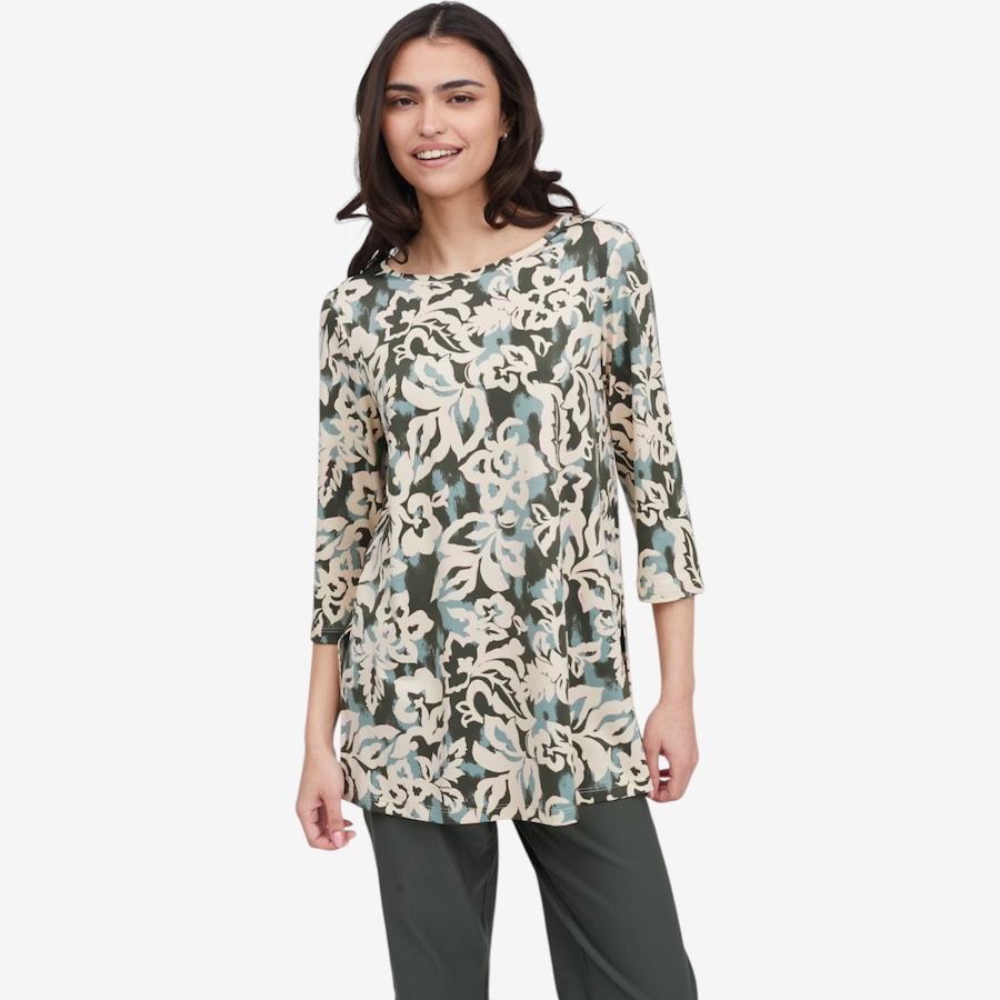 Image 119874_SML.jpg, Product 119-874 / Price $49.88, Kim & Co. Brazil Knit 3/4 Sleeve Tunic with Slits from Kim & Co. on TSC.ca's Fashion department