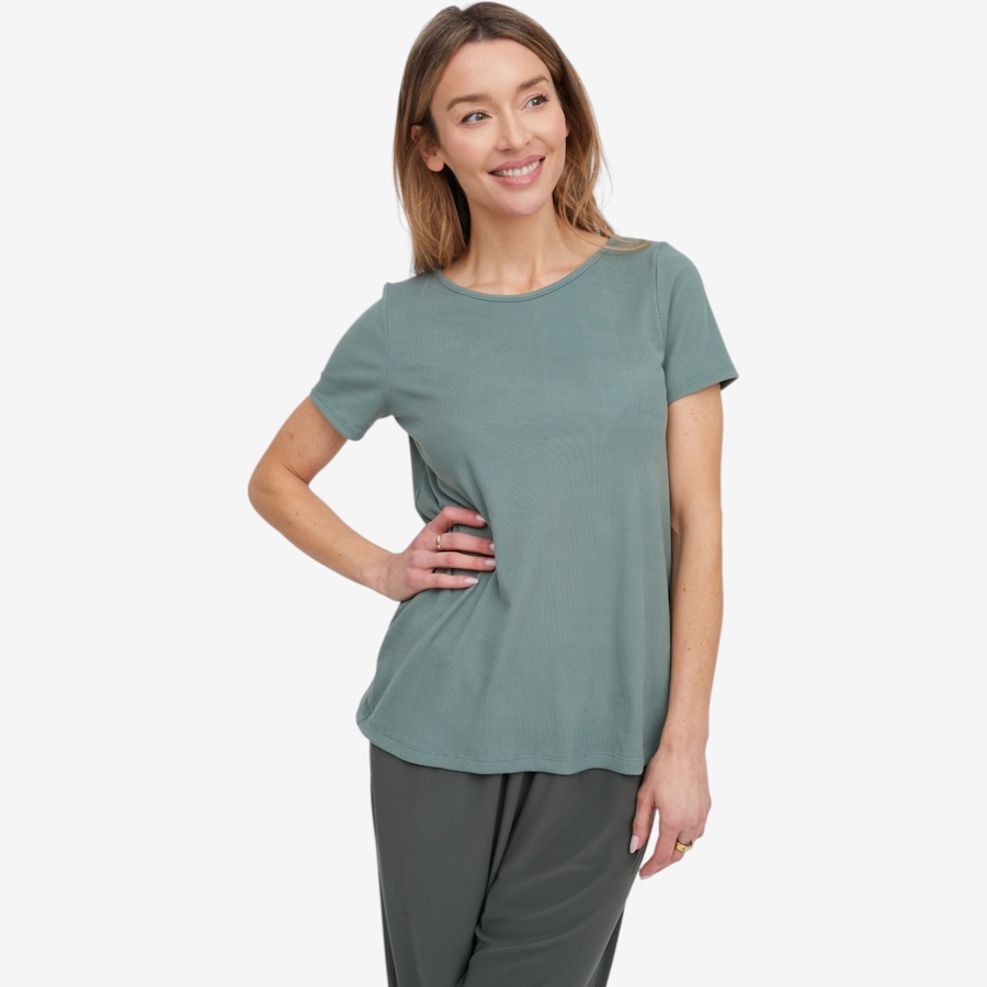 Image 119878_SOFSE.jpg, Product 119-878 / Price $24.33, Kim & Co. Soft Rib Knit Short Sleeve Top from Kim & Co. on TSC.ca's Fashion department