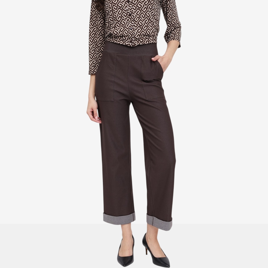 Image 119879_CHBRN.jpg, Product 119-879 / Price $44.88, Kim & Co. Deluxe Denim Knit Ankle Length Cuffed Pant from Kim & Co. on TSC.ca's Fashion department
