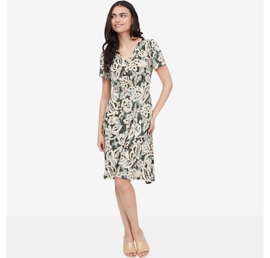 Kim &amp; Co. Printed Brazil Knit Short Sleeve Dress