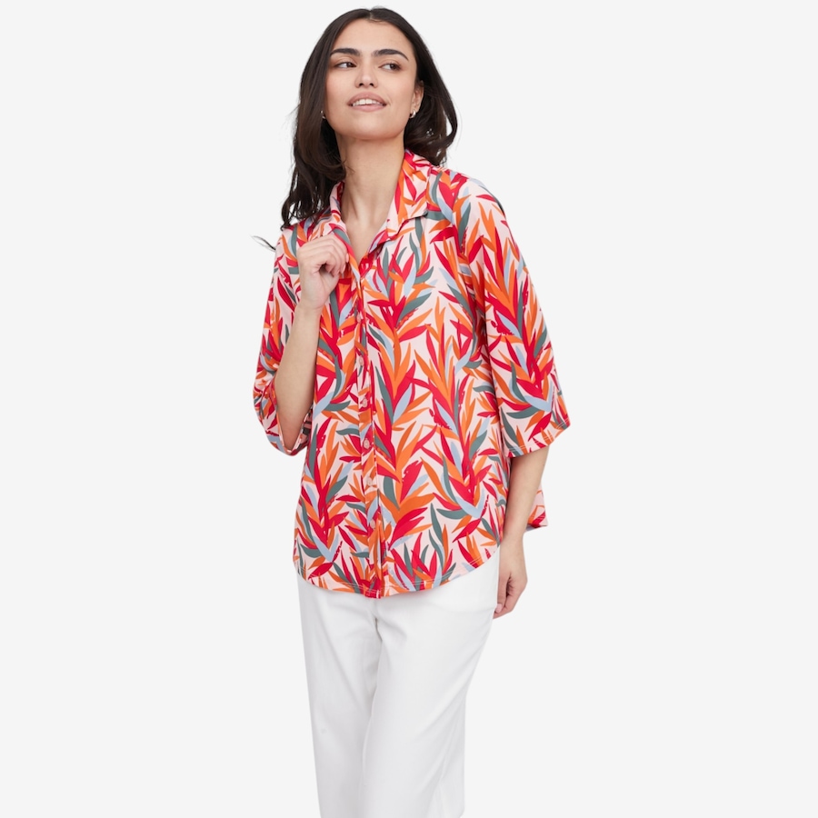 Image 119881_PMU.jpg, Product 119-881 / Price $39.88, Kim & Co. Printed Brazil Jersey 3/4 Sleeve Shirt from Kim & Co. on TSC.ca's Fashion department