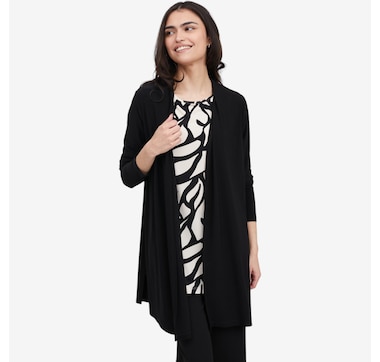 Kim &amp; Co. Deluxe Brazil Knit Long Cardigan with Slits