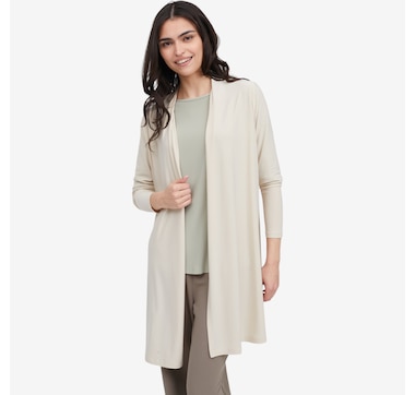 Kim &amp; Co. Deluxe Brazil Knit Long Cardigan with Slits