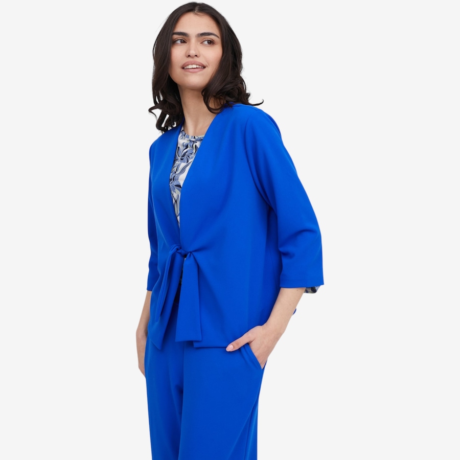 Image 119888_RBU.jpg, Product 119-888 / Price $29.88, Kim & Co. Ponte Crepe 3/4 Sleeve Tie Front Short Blazer from Kim & Co. on TSC.ca's Fashion department