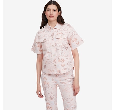 Diane Gilman Printed Stretch Denim Jacket