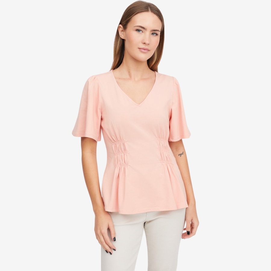 Image 119896_PCHBG.jpg, Product 119-896 / Price $49.88, Diane Gilman Shirred Flutter Sleeve Top from DG2 by Diane Gilman on TSC.ca's Fashion department