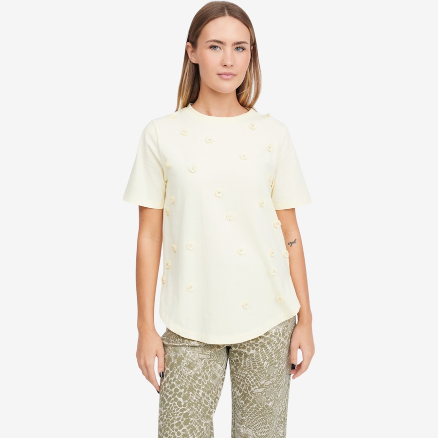 Image 119899_LEMO.jpg, Product 119-899 / Price $44.88, Diane Gilman 3D Floral Embellished Tee from DG2 by Diane Gilman on TSC.ca's Fashion department