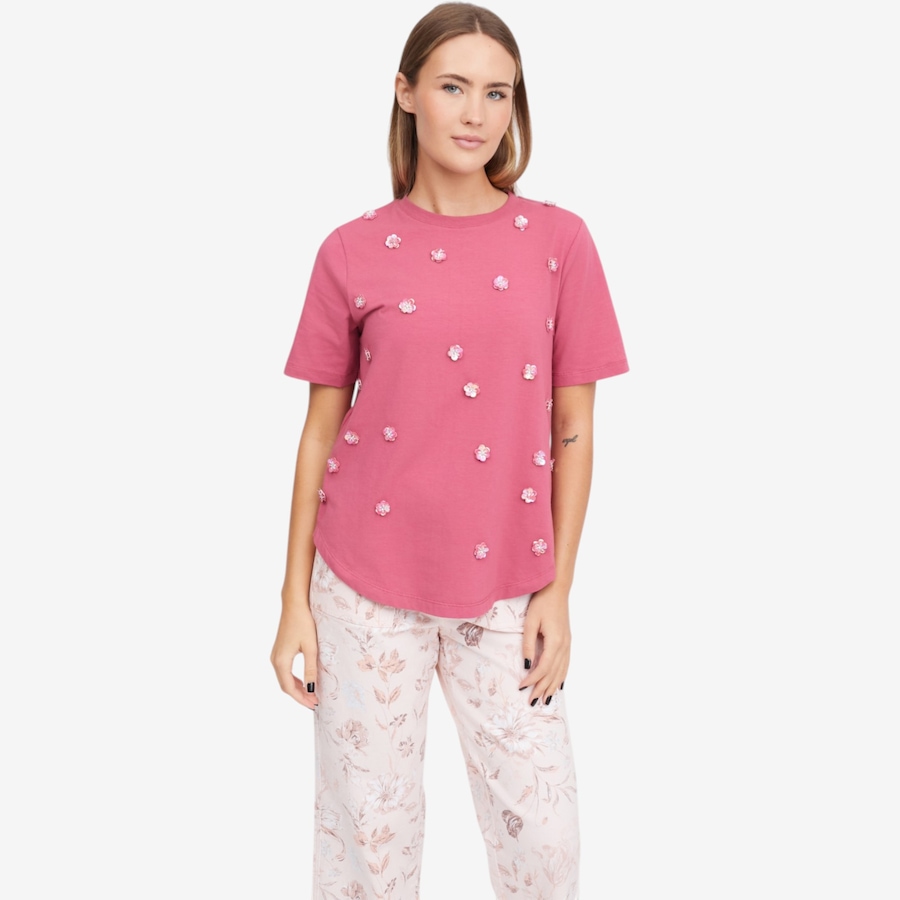 Image 119899_RSWIN.jpg, Product 119-899 / Price $44.88, Diane Gilman 3D Floral Embellished Tee from DG2 by Diane Gilman on TSC.ca's Fashion department