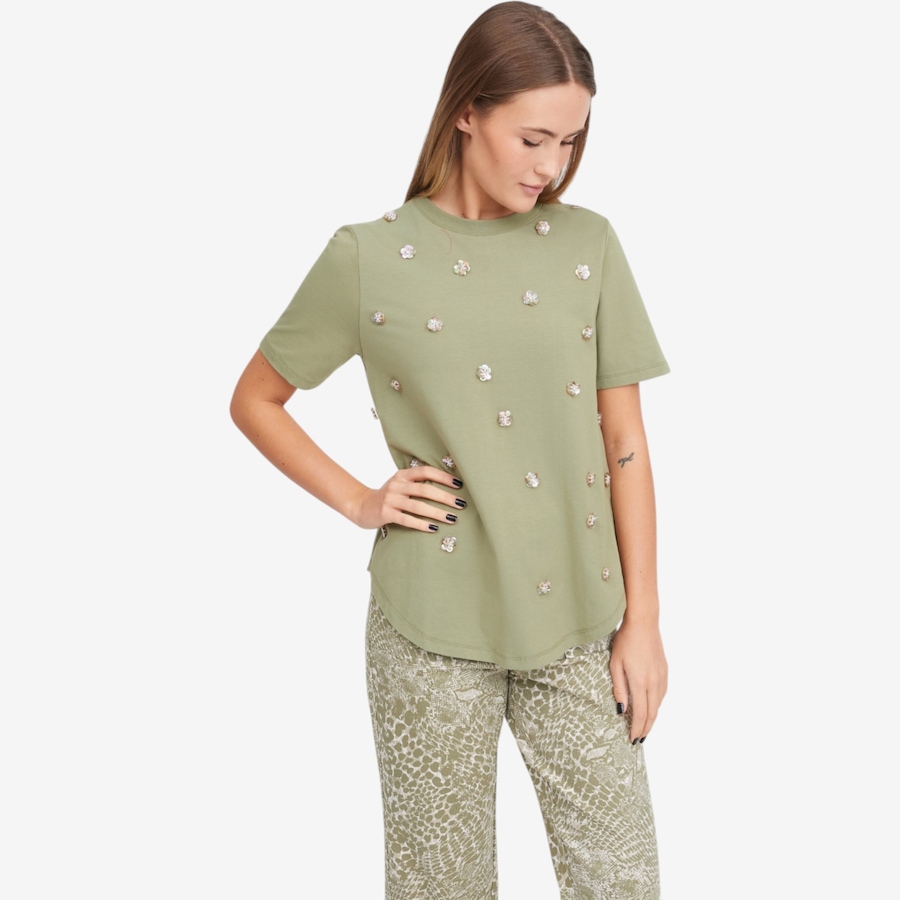 Image 119899_TYM.jpg, Product 119-899 / Price $44.88, Diane Gilman 3D Floral Embellished Tee from DG2 by Diane Gilman on TSC.ca's Fashion department