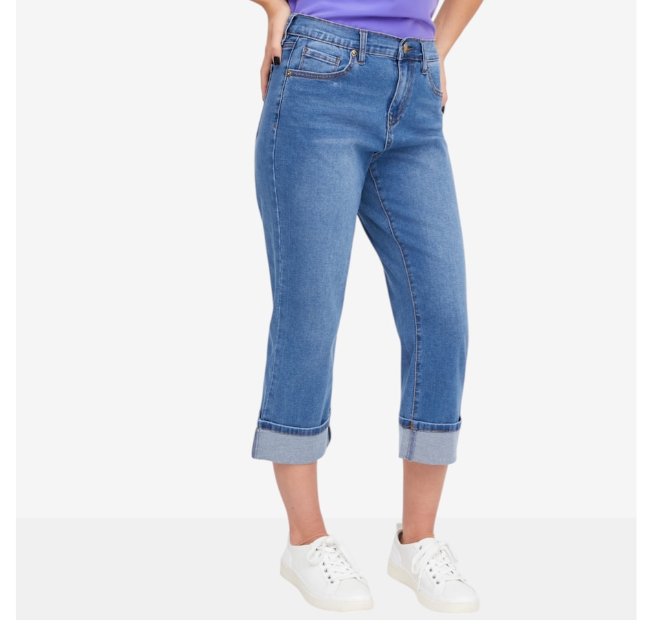 Image 119900_MDTNE.jpg, Product 119-900 / Price $79.99, Diane Gilman Cuffed Girlfriend Crop Jean from DG2 by Diane Gilman on TSC.ca's Fashion department