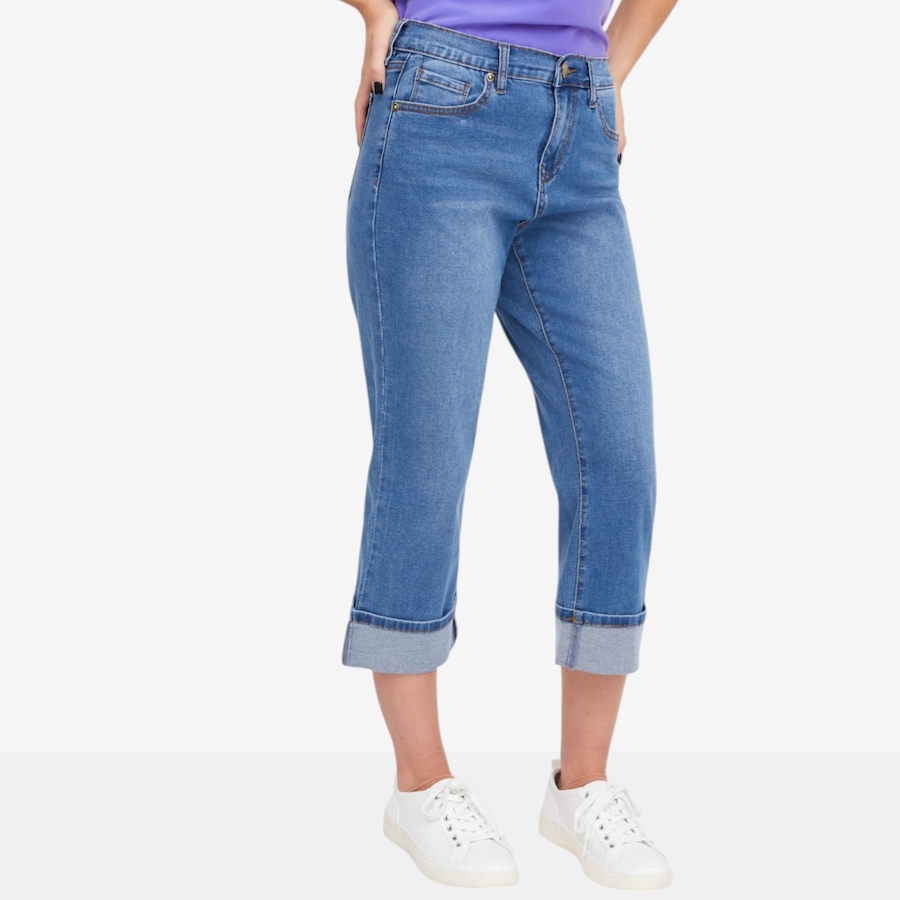 Image 119900_MDTNE.jpg, Product 119-900 / Price $54.88, Diane Gilman Cuffed Girlfriend Crop Jean from DG2 by Diane Gilman on TSC.ca's Fashion department