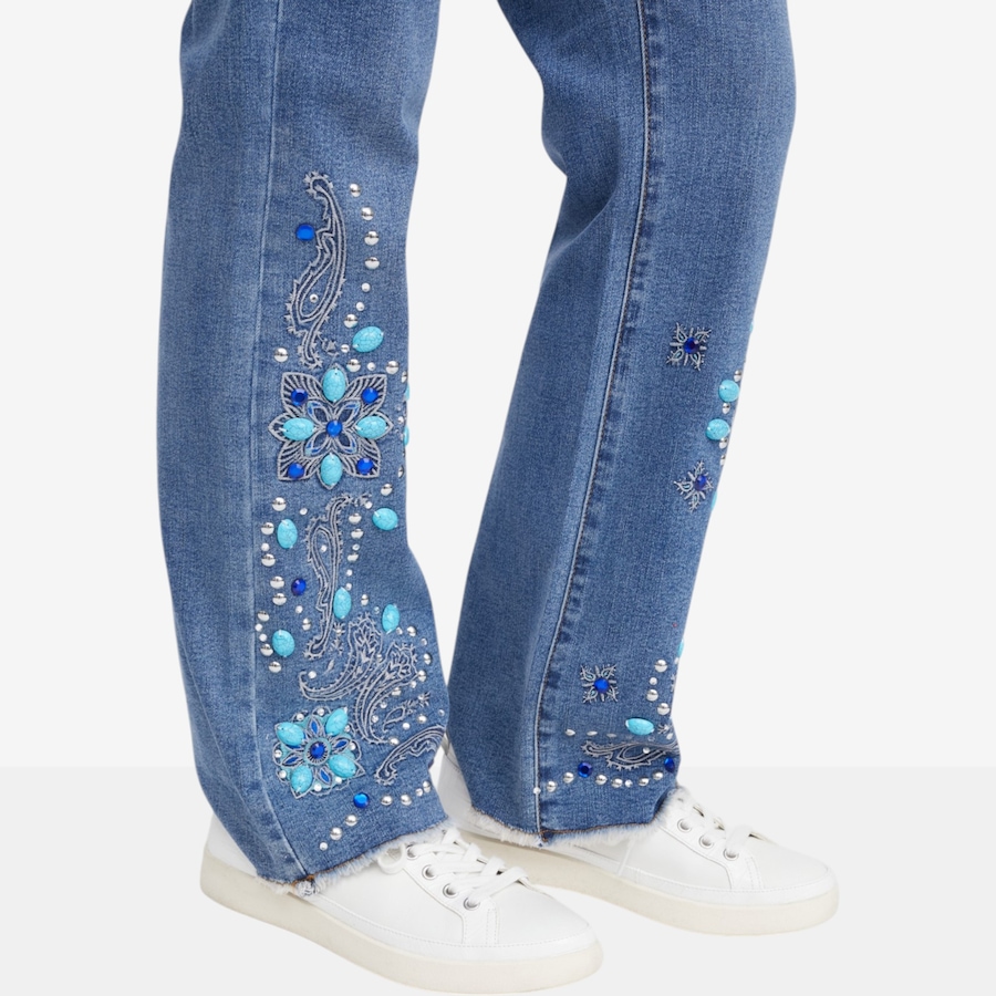 Image 119901_ALTMORE3.jpg, Product 119-901 / Price $64.88, Diane Gilman Western Embellished Fray Bootcut Jean from DG2 by Diane Gilman on TSC.ca's Fashion department