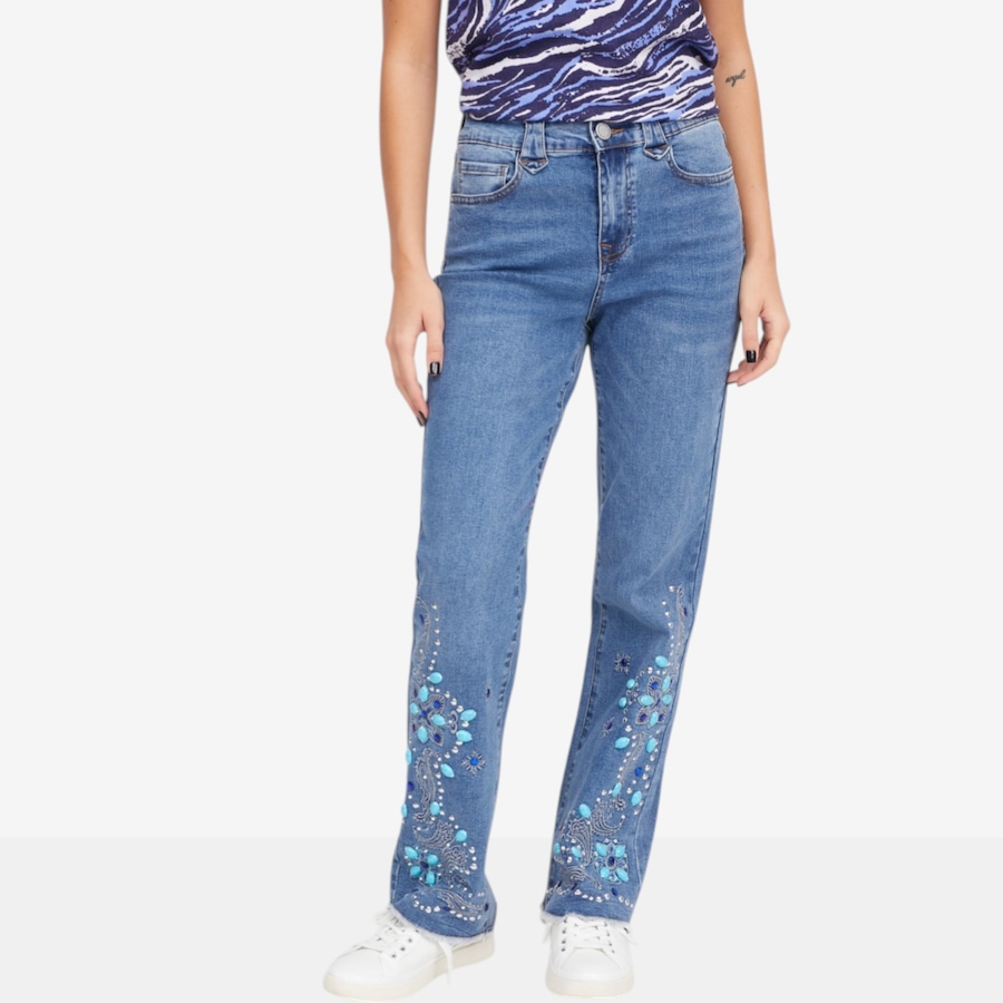Image 119901_MDTNE.jpg, Product 119-901 / Price $64.88, Diane Gilman Western Embellished Fray Bootcut Jean from DG2 by Diane Gilman on TSC.ca's Fashion department