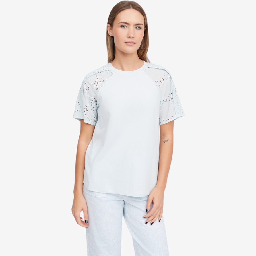 Image 119902_SKY.jpg, Product 119-902 / Price $54.88, Diane Gilman Eyelet Sleeve Crew Neck Tee from DG2 by Diane Gilman on TSC.ca's Fashion department