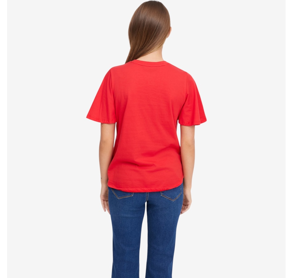 Image 119903_ALTMORE2.jpg, Product 119-903 / Price $59.99, Diane Gilman Embellished Flutter Sleeve Tee from DG2 by Diane Gilman on TSC.ca's Fashion department