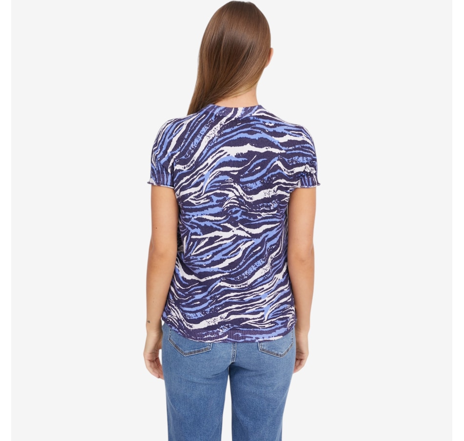 Image 119906_ALTMORE2.jpg, Product 119-906 / Price $89.99, Diane Gilman Printed Short Sleeve Sweater from DG2 by Diane Gilman on TSC.ca's Fashion department