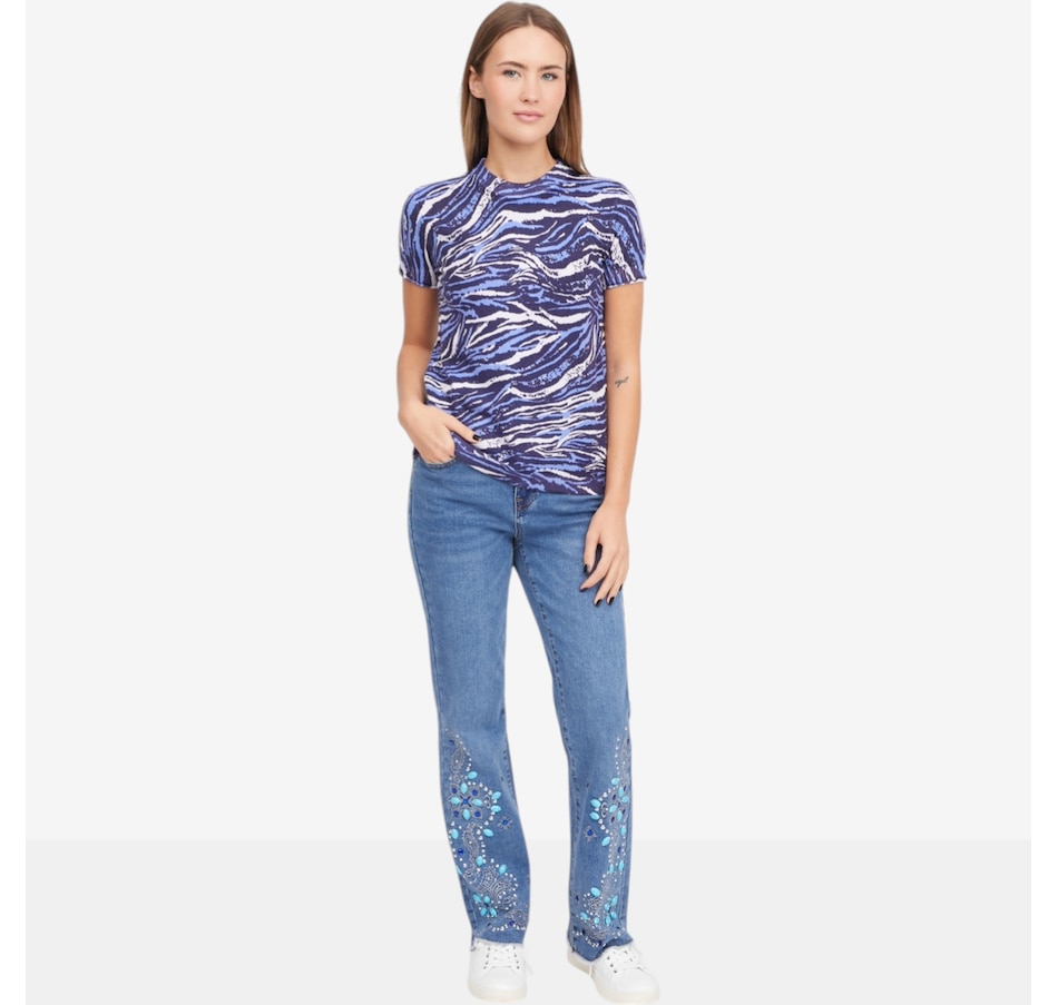 Image 119906_ALTMORE3.jpg, Product 119-906 / Price $89.99, Diane Gilman Printed Short Sleeve Sweater from DG2 by Diane Gilman on TSC.ca's Fashion department