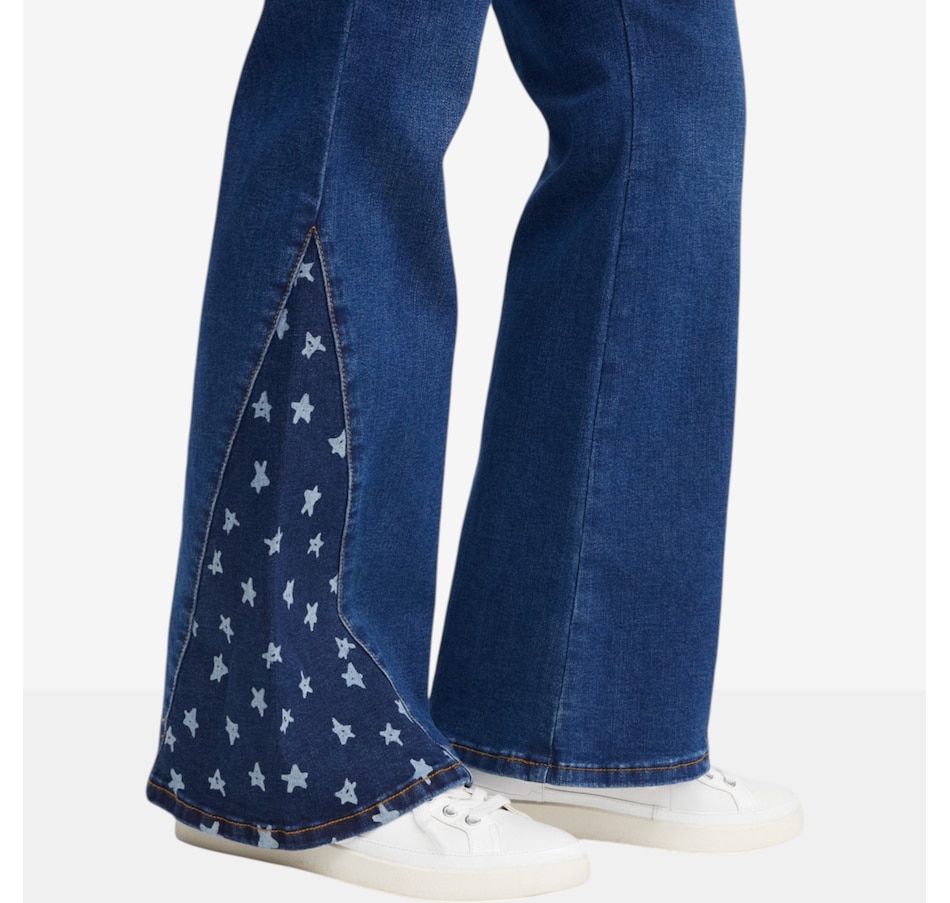 Image 119908_ALTMORE2.jpg, Product 119-908 / Price $89.99, Diane Gilman Printed Star Panel Flare Jean from DG2 by Diane Gilman on TSC.ca's Fashion department
