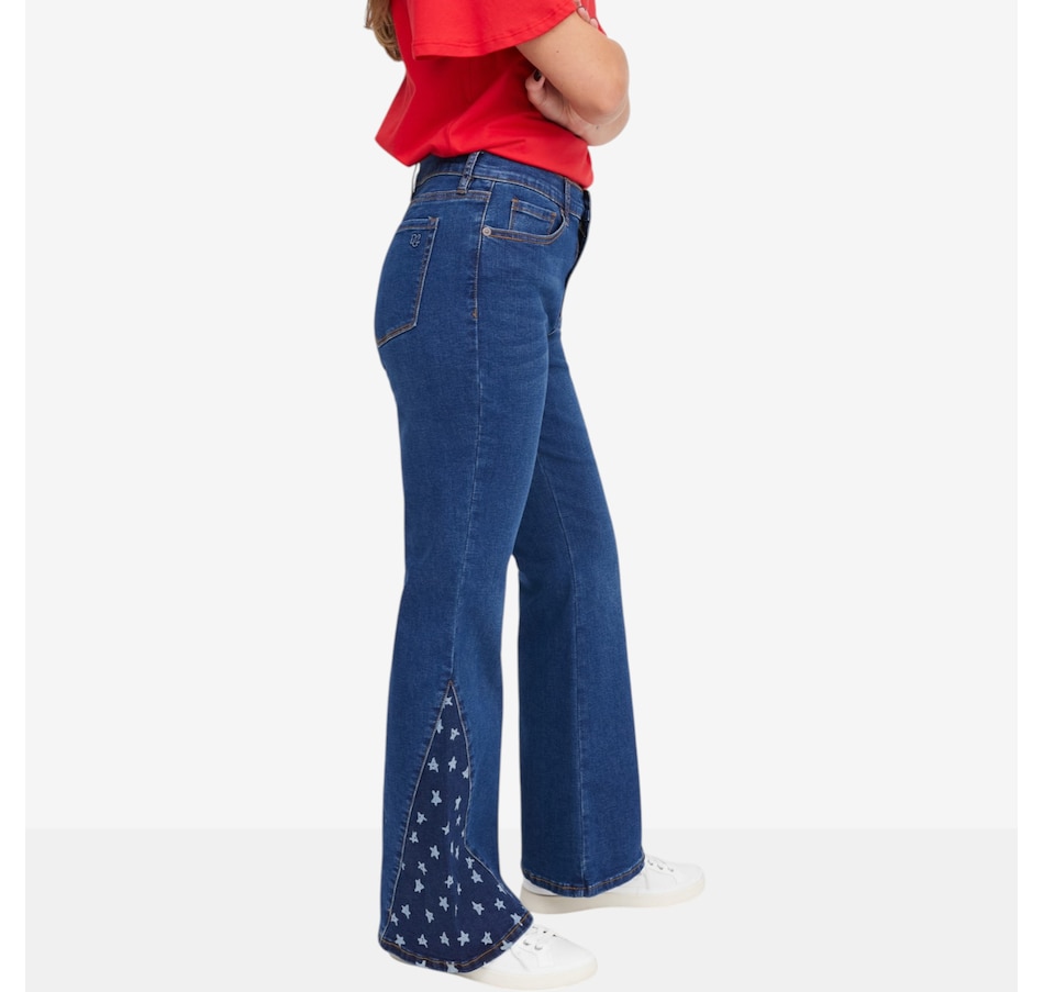 Image 119908_ALTMORE4.jpg, Product 119-908 / Price $89.99, Diane Gilman Printed Star Panel Flare Jean from DG2 by Diane Gilman on TSC.ca's Fashion department