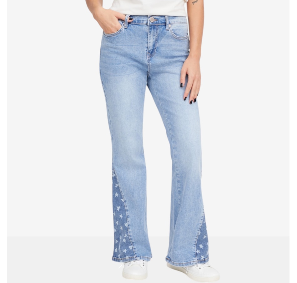 Image 119908_CHA.jpg, Product 119-908 / Price $89.99, Diane Gilman Printed Star Panel Flare Jean from DG2 by Diane Gilman on TSC.ca's Fashion department