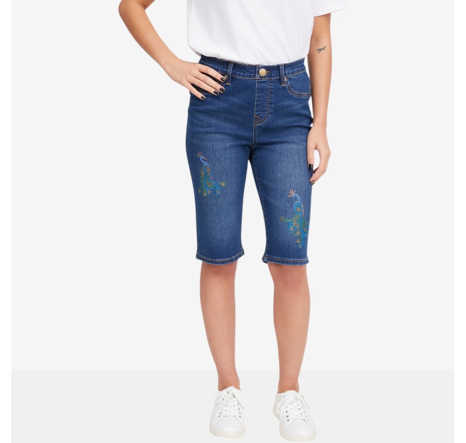 Image 119909_ID.jpg, Product 119-909 / Price $79.99, Diane Gilman Crystal Embellished Pull-On Bermuda Short from DG2 by Diane Gilman on TSC.ca's Fashion department