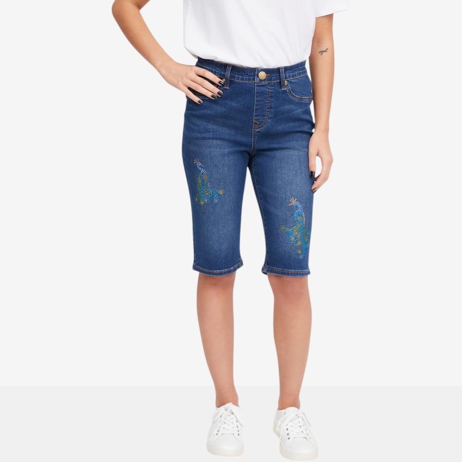 Image 119909_ID.jpg, Product 119-909 / Price $49.88, Diane Gilman Crystal Embellished Pull-On Bermuda Short from DG2 by Diane Gilman on TSC.ca's Fashion department