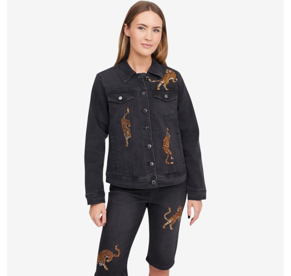 Image 119910_BLK.jpg, Product 119-910 / Price $149.99, Diane Gilman Crystal Embellished Denim Jacket from DG2 by Diane Gilman on TSC.ca's Fashion department