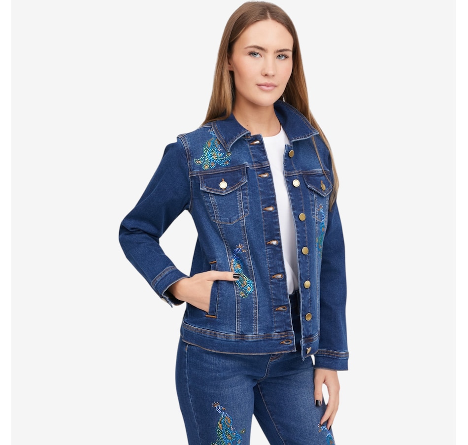 Image 119910_ID.jpg, Product 119-910 / Price $149.99, Diane Gilman Crystal Embellished Denim Jacket from DG2 by Diane Gilman on TSC.ca's Fashion department