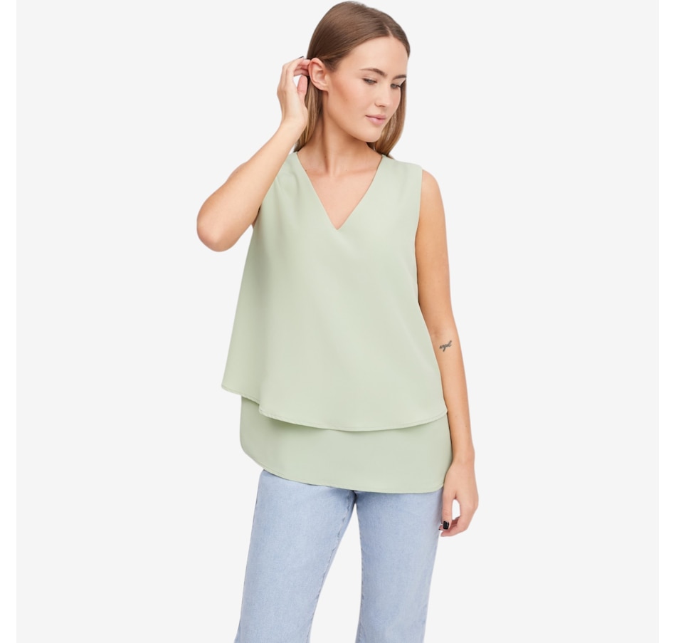 Image 119912_SAG.jpg, Product 119-912 / Price $59.99, Diane Gilman V-Neck Easy Tank from DG2 by Diane Gilman on TSC.ca's Fashion department