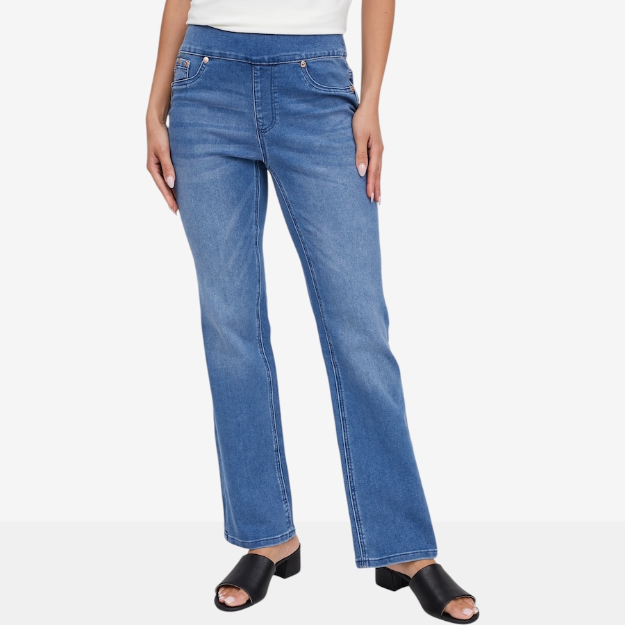 Image 119913_MDTNE.jpg, Product 119-913 / Price $39.33, Diane Gilman Comfort Waist Bootcut Jean from DG2 by Diane Gilman on TSC.ca's Fashion department