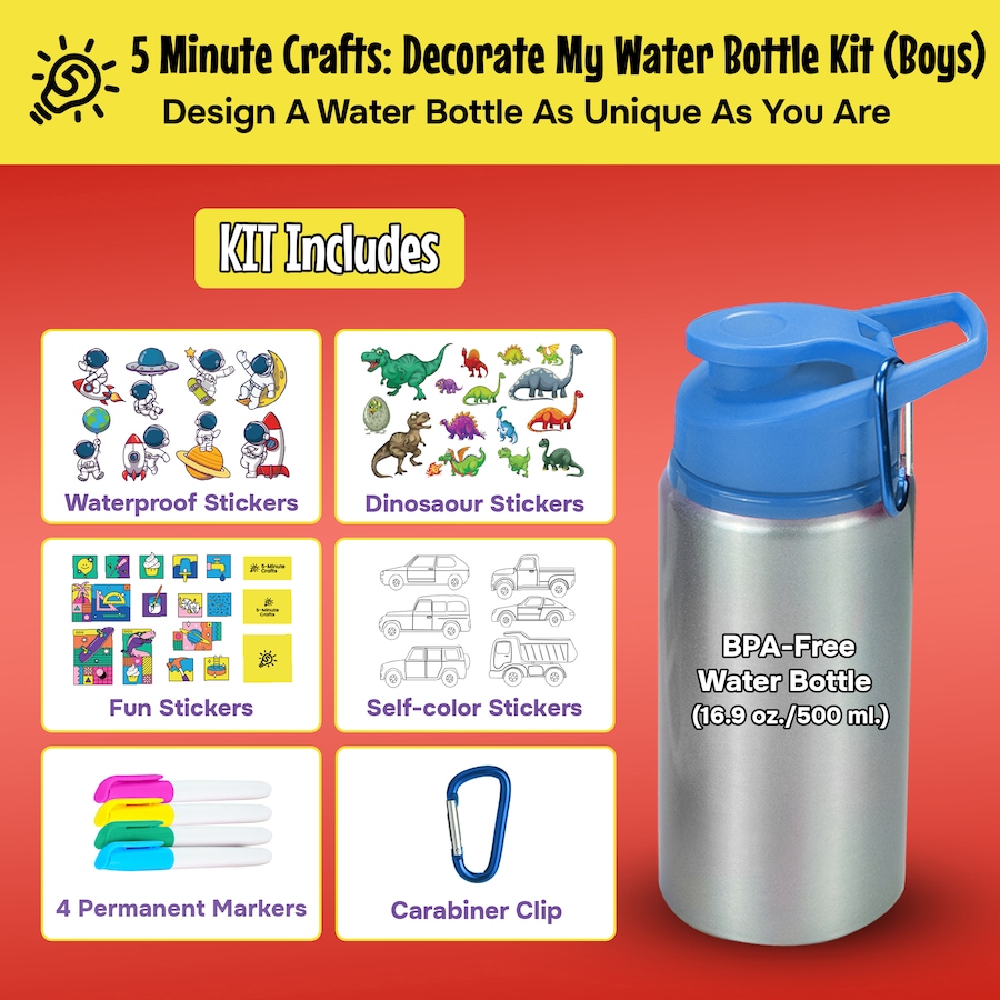 Image 119949_ALTMORE1.jpg, Product 119-949 / Price $19.88, 5-Minute Craft Water Bottle Kit (2-pack) from 5-Minute Crafts on TSC.ca's Kitchen department