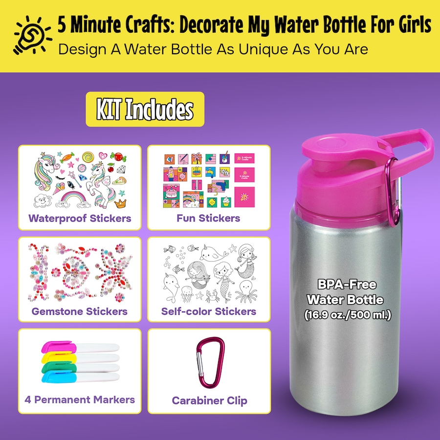 Image 119949_ALTMORE2.jpg, Product 119-949 / Price $19.88, 5-Minute Craft Water Bottle Kit (2-pack) from 5-Minute Crafts on TSC.ca's Kitchen department