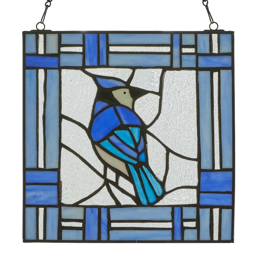 Image 119972.jpg, Product 119-972 / Price $62.88, Tiffany Style Lighting 11" John Blue Jay Stained Glass Window Panel from Tiffany Style Lighting on TSC.ca's Home & Garden department