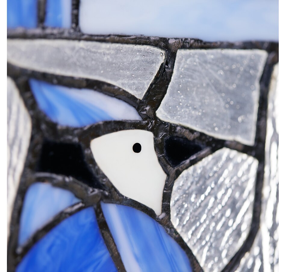 Image 119972_ALTMORE4.jpg, Product 119-972 / Price $99.99, Tiffany Style Lighting 11" John Blue Jay Stained Glass Window Panel from Tiffany Style Lighting on TSC.ca's Home & Garden department