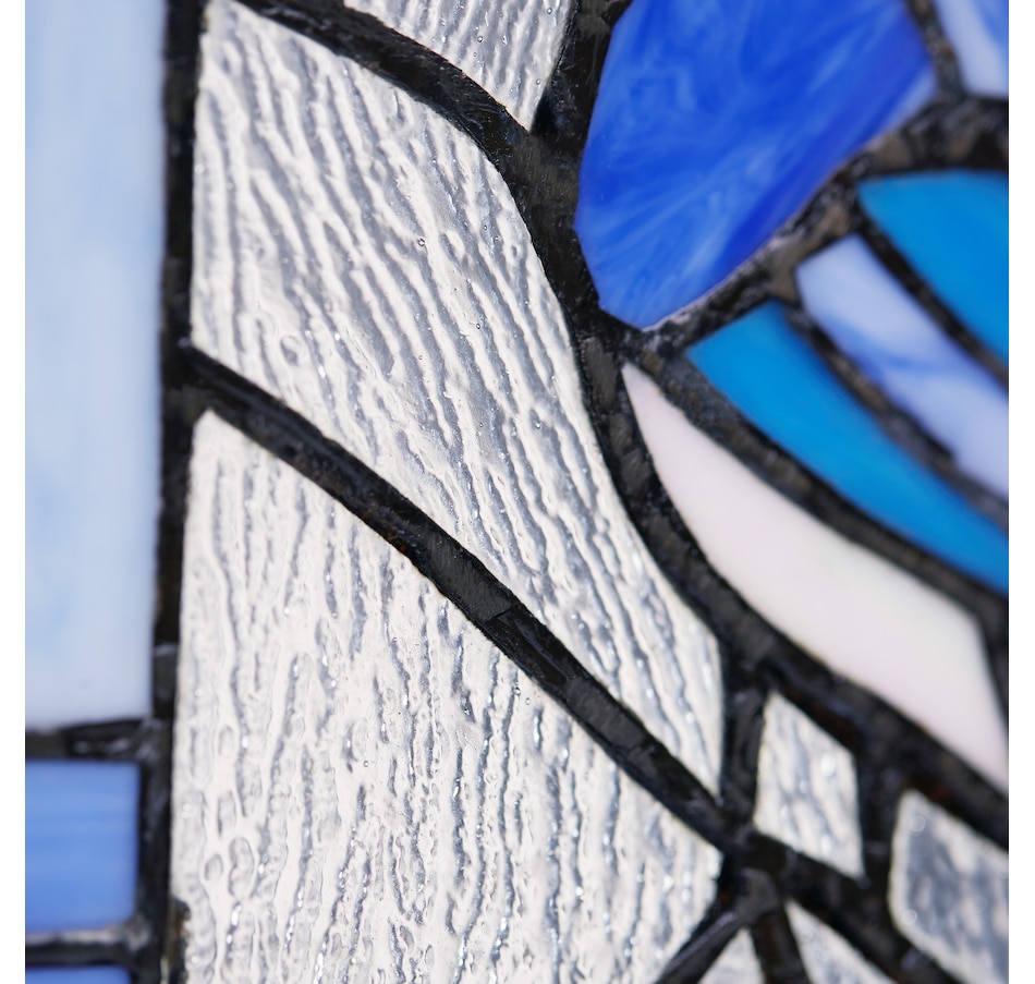 Image 119972_ALTMORE5.jpg, Product 119-972 / Price $99.99, Tiffany Style Lighting 11" John Blue Jay Stained Glass Window Panel from Tiffany Style Lighting on TSC.ca's Home & Garden department