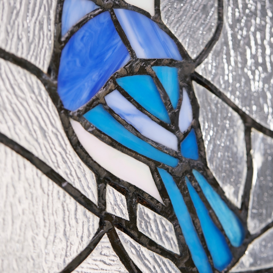 Image 119972_ALTMORE8.jpg, Product 119-972 / Price $62.88, Tiffany Style Lighting 11" John Blue Jay Stained Glass Window Panel from Tiffany Style Lighting on TSC.ca's Home & Garden department