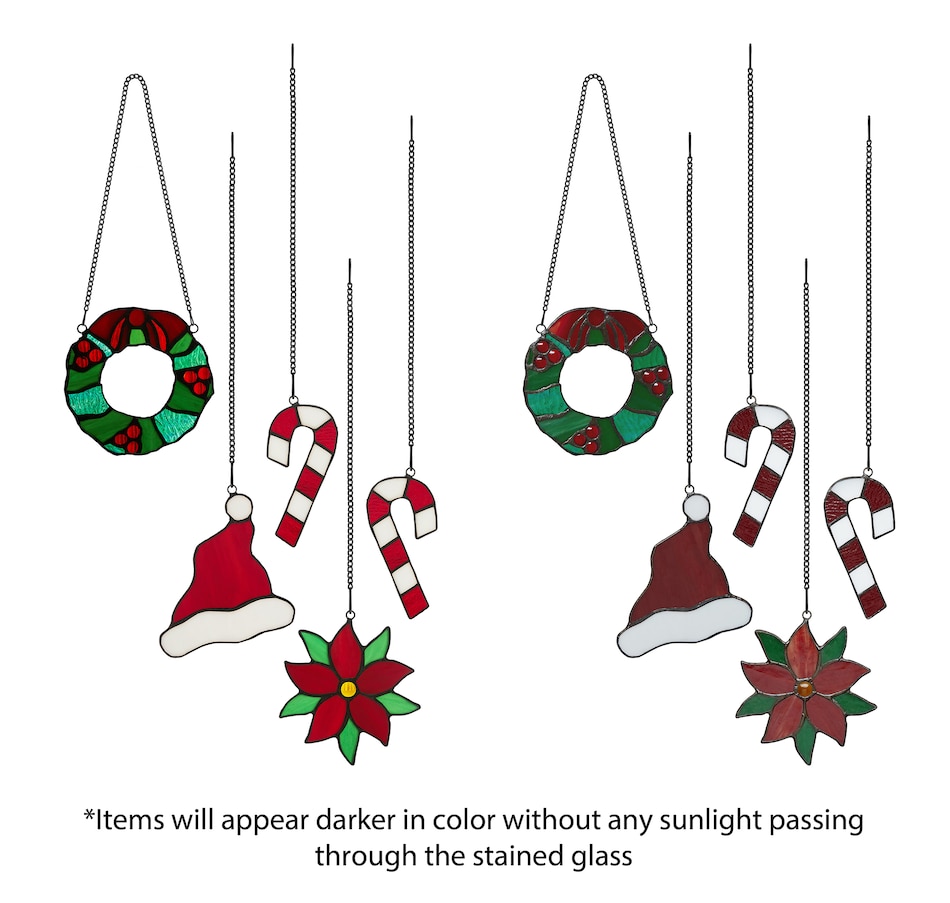 Image 119974_ALTMORE1.jpg, Product 119-974 / Price $39.88, Tiffany Style Lighting Glass Holiday Suncatchers (set of 5) from Tiffany Style Lighting on TSC.ca's Home & Garden department