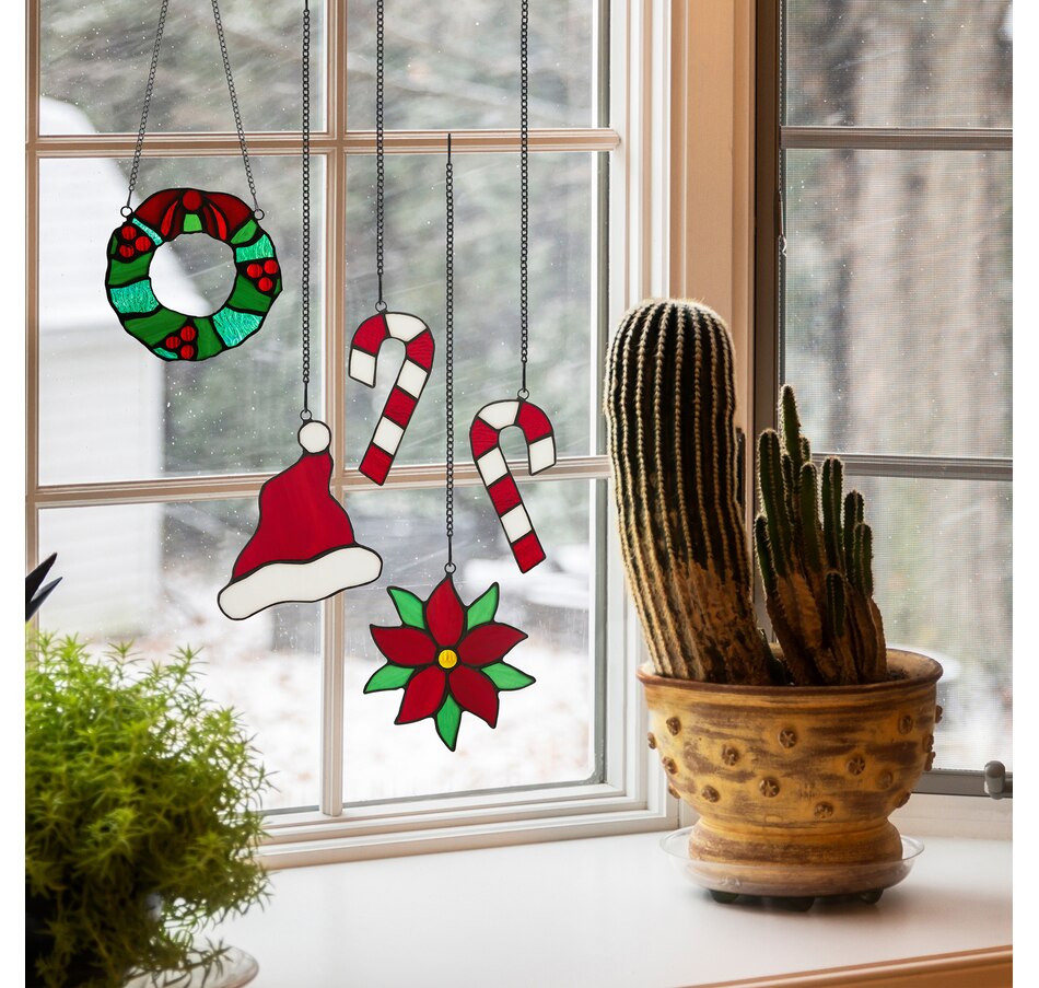 Image 119974_ALTMORE11.jpg, Product 119-974 / Price $39.88, Tiffany Style Lighting Glass Holiday Suncatchers (set of 5) from Tiffany Style Lighting on TSC.ca's Home & Garden department