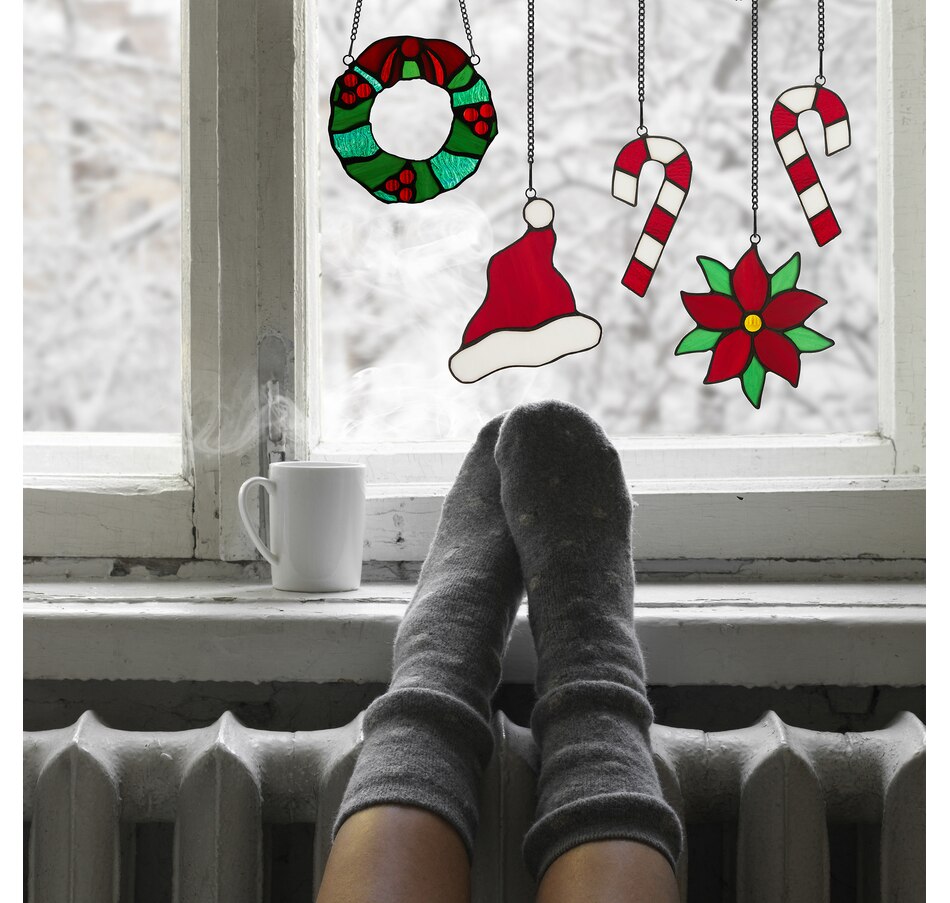 Image 119974_ALTMORE12.jpg, Product 119-974 / Price $39.88, Tiffany Style Lighting Glass Holiday Suncatchers (set of 5) from Tiffany Style Lighting on TSC.ca's Home & Garden department