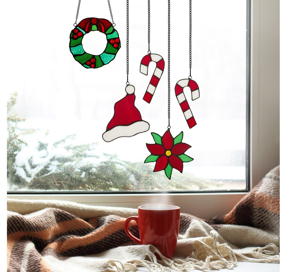 Image 119974_ALTMORE14.jpg, Product 119-974 / Price $39.88, Tiffany Style Lighting Glass Holiday Suncatchers (set of 5) from Tiffany Style Lighting on TSC.ca's Home & Garden department