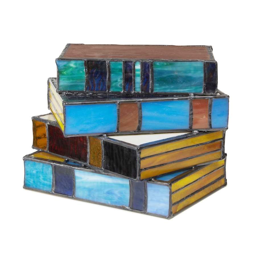 Image 119975_ALTMORE1.jpg, Product 119-975 / Price $169.99, Tiffany Style 5.75"H Multi-Coloured Book Stack Stained Glass Accent Lamp from Tiffany Style Lighting  on TSC.ca's Home & Garden department