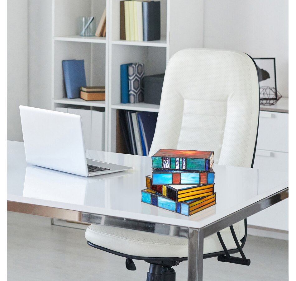 Image 119975_ALTMORE7.jpg, Product 119-975 / Price $169.99, Tiffany Style 5.75"H Multi-Coloured Book Stack Stained Glass Accent Lamp from Tiffany Style Lighting on TSC.ca's Home & Garden department