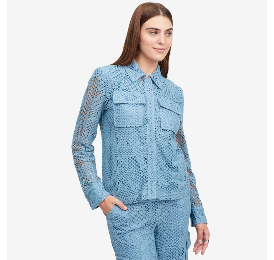 Image 120087_AQB.jpg, Product 120-087 / Price $139.99, Jhoan Sebastian Grey Summer Crochet Jacket from Jhoan Sebastian Grey on TSC.ca's Fashion department